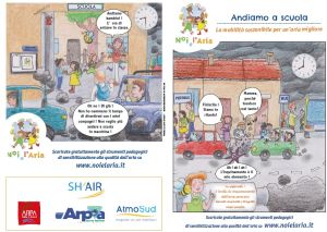 Fumetto Noi e l'Aria sulla monilità sostenibile a scuola
