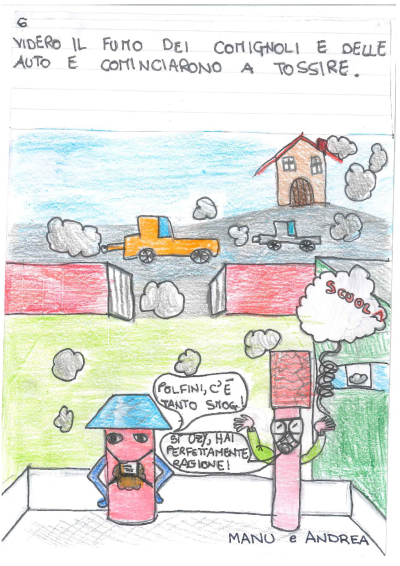 Déssin : Atmo et son amie flotte dans l'air grace à des ballons